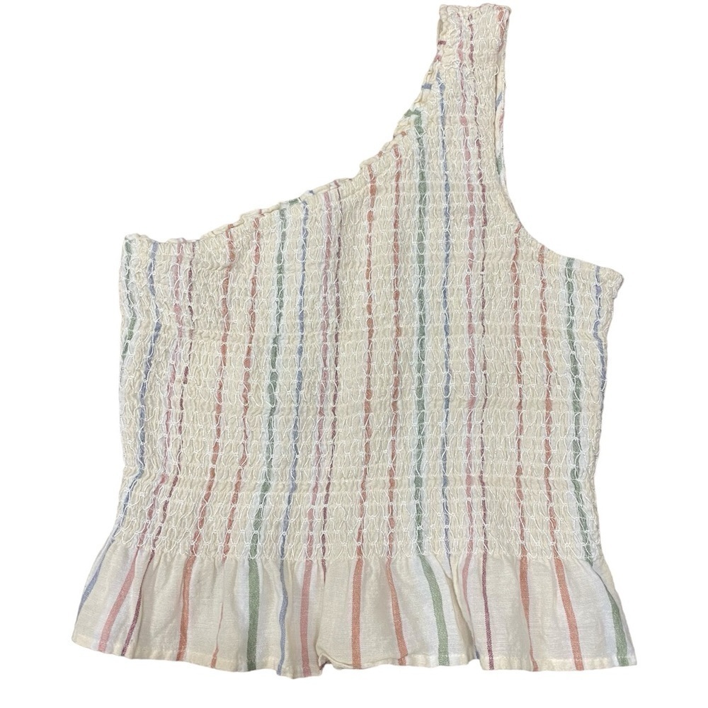 American Eagle Outfitters One Shoulder Smocked Crop Top Size Small
